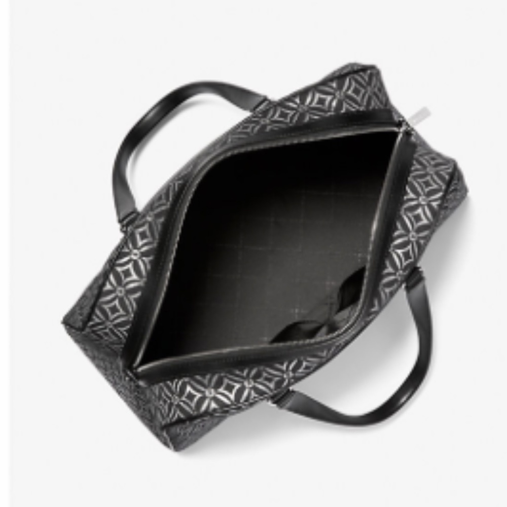 Jet Set Travel Extra-Large Metallic Logo Jacquard Weekender Bag - Picture 5 of 8